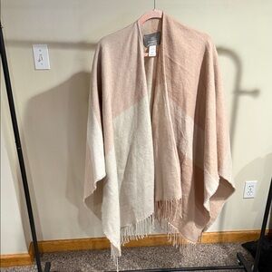 Soia & Kyo Tan and Cream Poncho